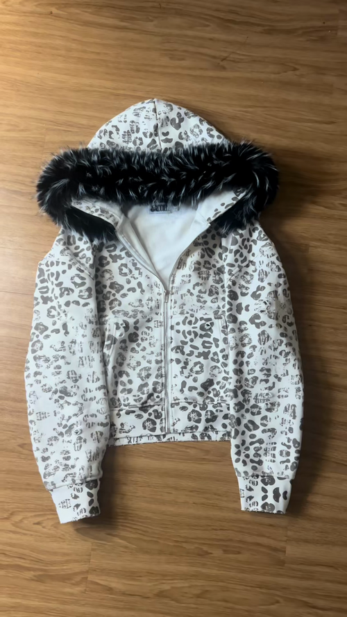 Feral Zip Hoodie-Snow Leopard